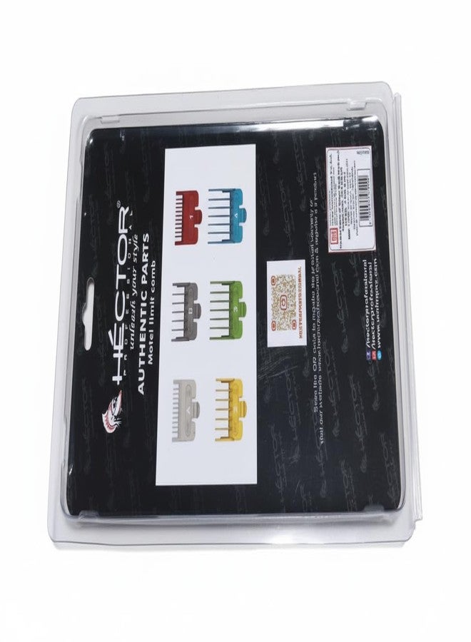 Hector Professional Hair Clipper Guide Combs, Authentic 6 Piece Set, Multi-Color - Image 3