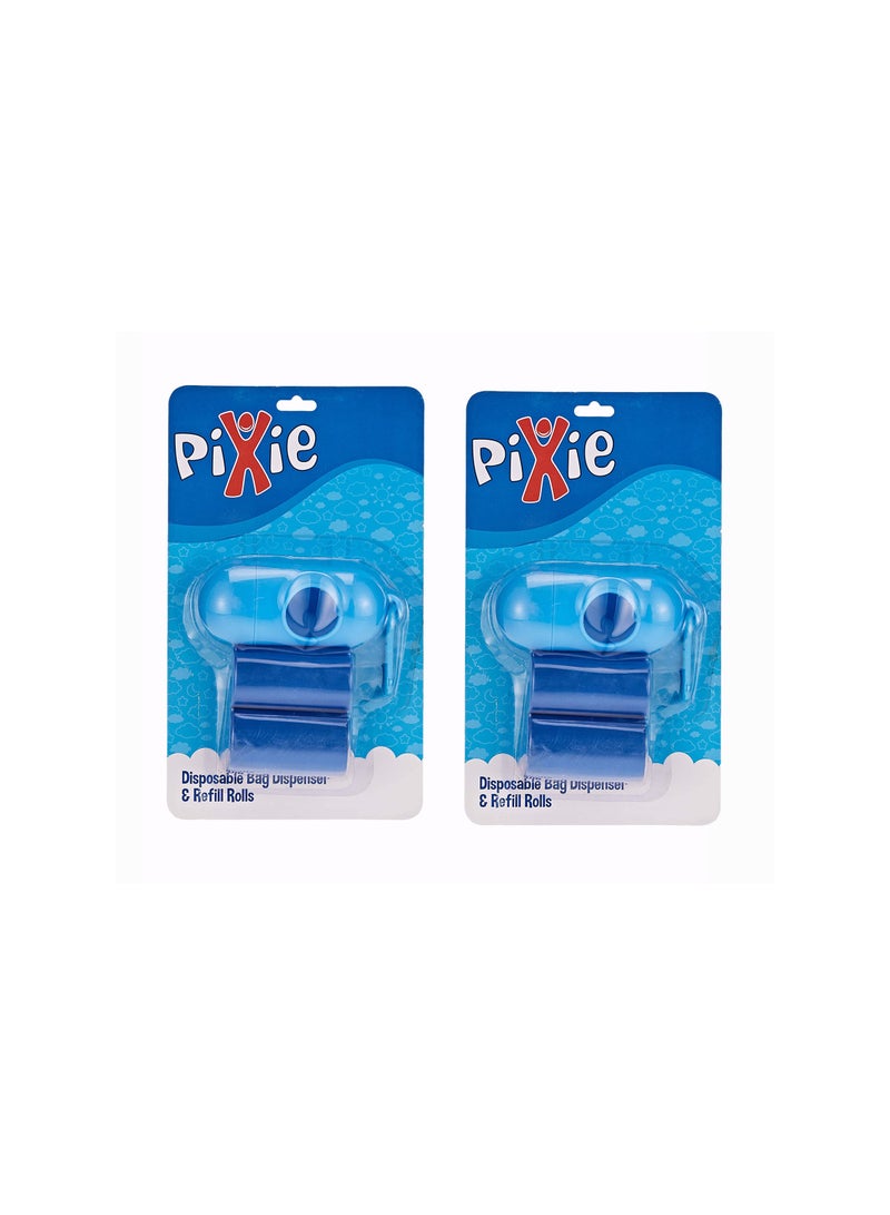 Pixie - Disposable Dispenser Bag & Refill Pack of 2 - Blue - Image 1