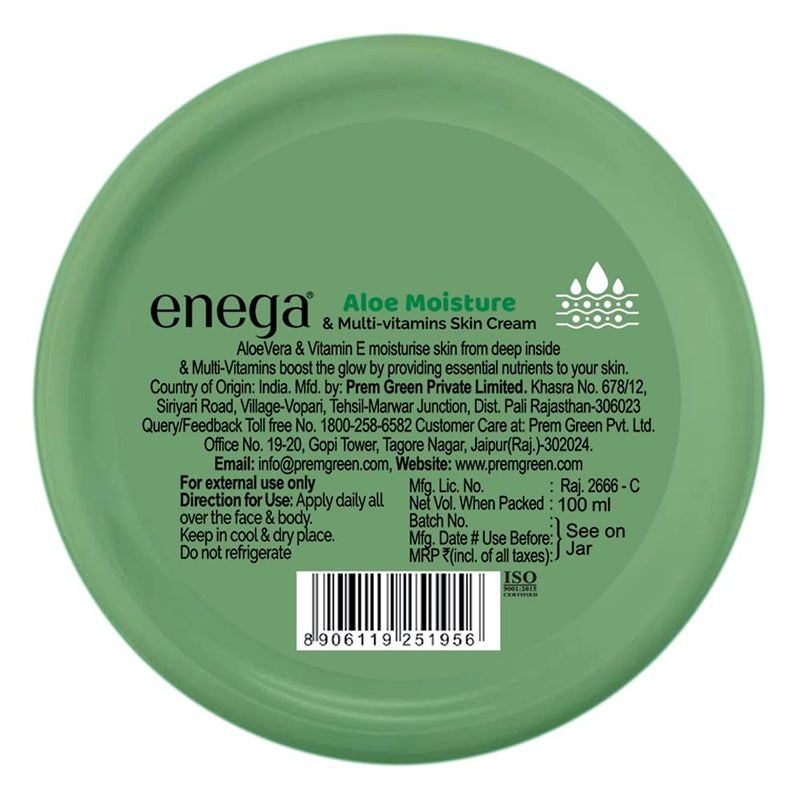 Enega Aloe Moisture MultiVitamins Skin Cream For All Skin Type For Men Women 100ML Pack of 3300ML - Image 4