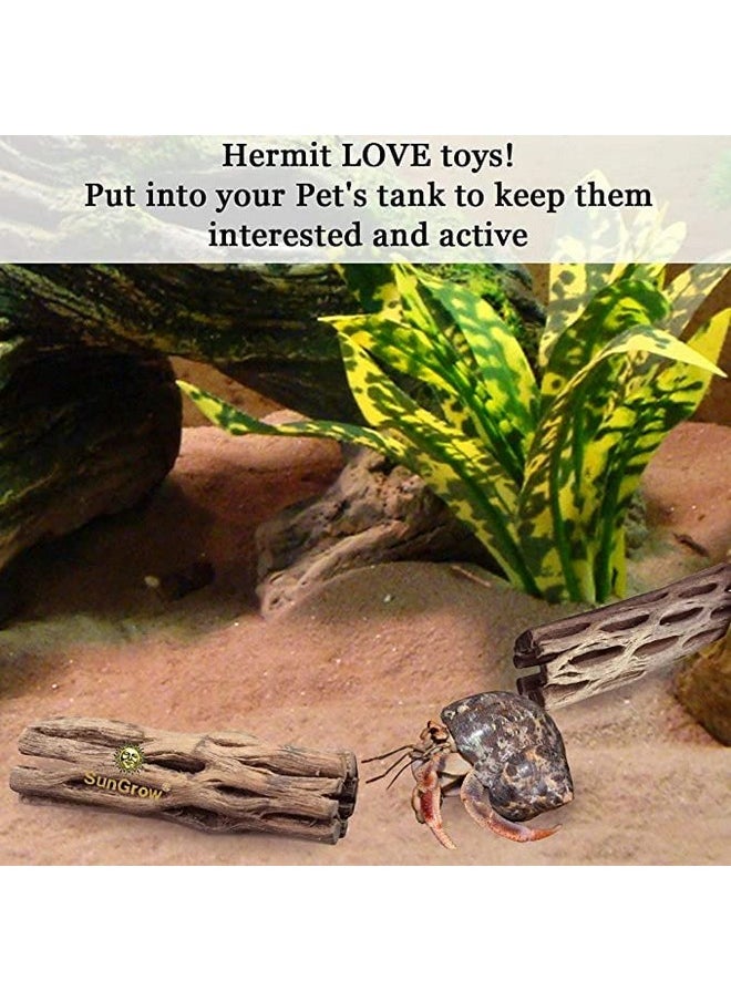 SunGrow Hermit Crab Woods, Climbing Logs, Chews, Keep Hermies Busy And Active, Long Dried Aquarium Décor Adds Raw Beauty (6 Pieces, 6 Inches)  - Image 4