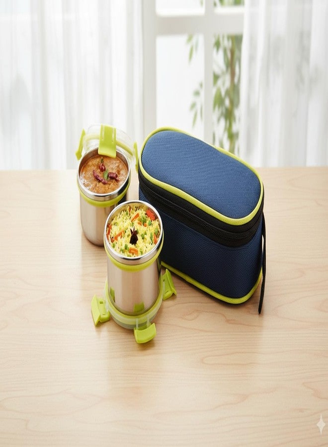 Gcrox Stainless Steel Leakproof Lunch Box with Klip Lock & Carry Bag |Tiffin for Office, School, Men, Women, Kids | Airtight & BPA-Free Food Containers 400ML - Image 5