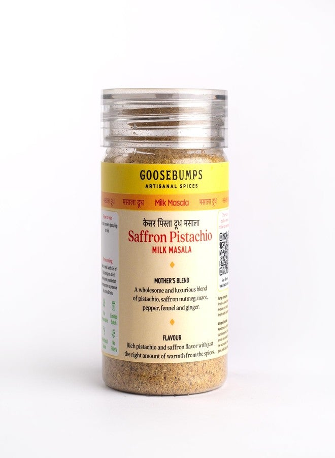 Goosebumps Saffron Pistachio Milk Masala | Kesar Pista Homemade Doodh Masala | Preservative and additive free Spices | 90 GMS - Image 1