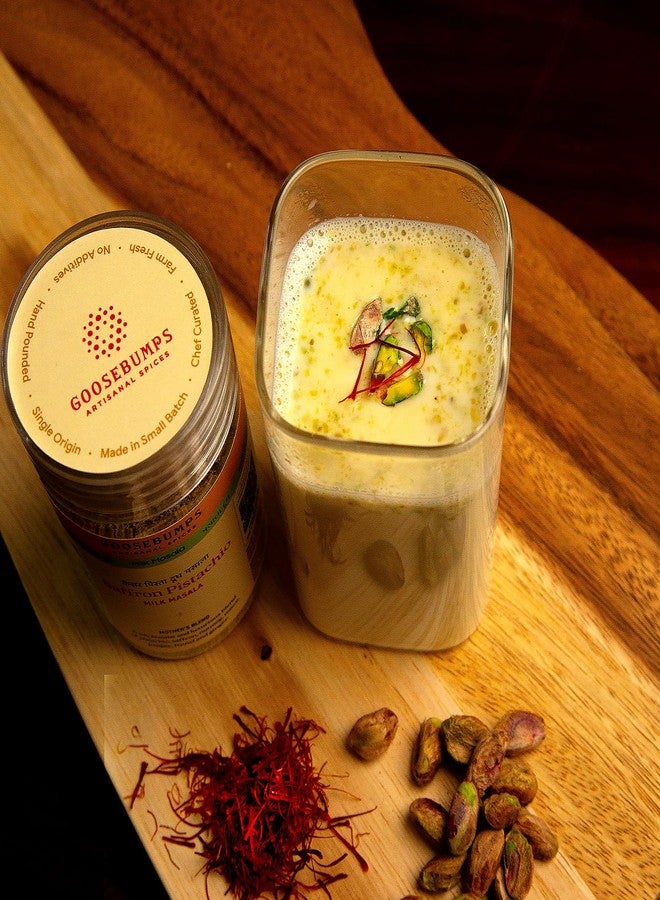 Goosebumps Saffron Pistachio Milk Masala | Kesar Pista Homemade Doodh Masala | Preservative and additive free Spices | 90 GMS - Image 4