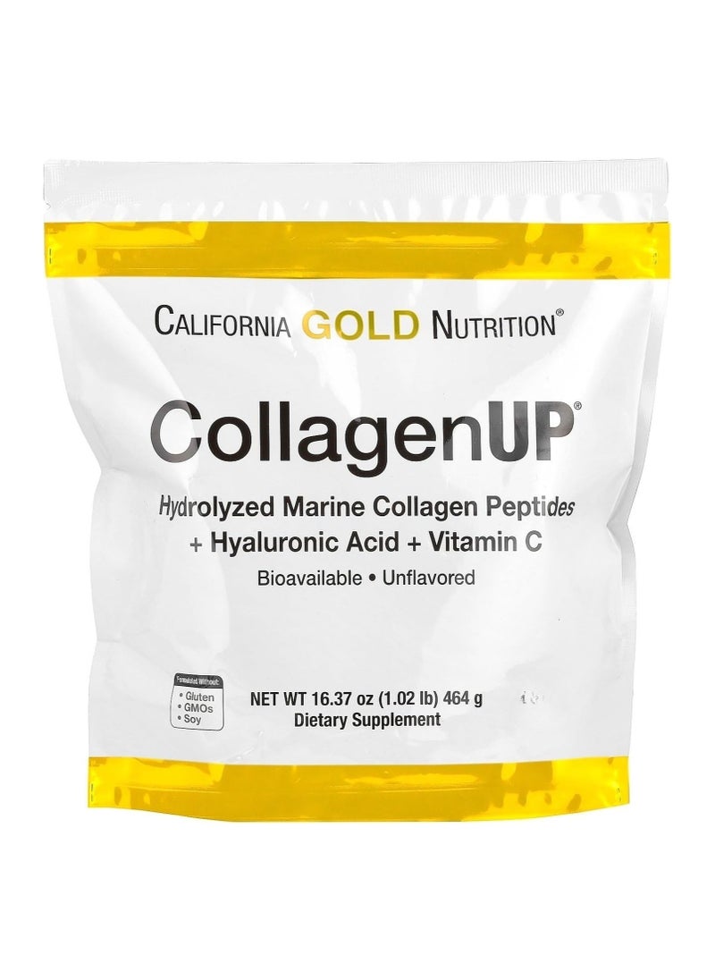 California Gold Nutrition CollagenUP Hydrolyzed Marine Collagen Peptides With Hyaluronic Acid And Vitamin C Unflavored 464 G  - Image 1