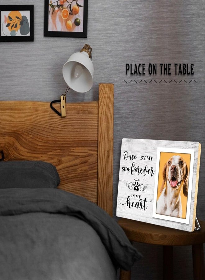 KLYTINK Pet Memorial Picture Frame, Cats or Dogs Wooden Picture Frame, Memorial Pets Loss Photo Frame, Pet Loss Sympathy Gift for Pet Owner, You Left Paw Prints on Our Heart Forever,4x6Inch Photo - Image 5