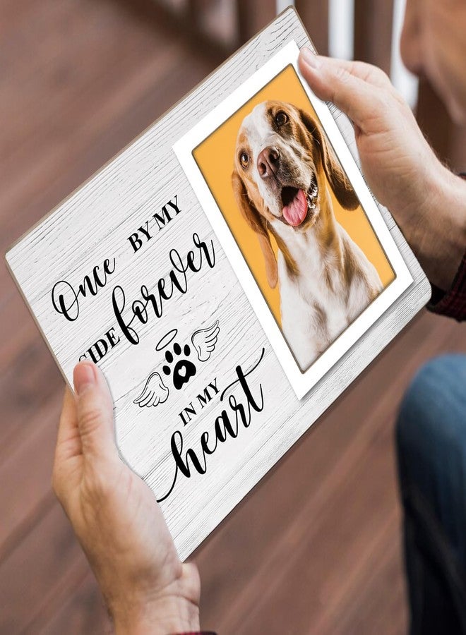 KLYTINK Pet Memorial Picture Frame, Cats or Dogs Wooden Picture Frame, Memorial Pets Loss Photo Frame, Pet Loss Sympathy Gift for Pet Owner, You Left Paw Prints on Our Heart Forever,4x6Inch Photo - Image 4
