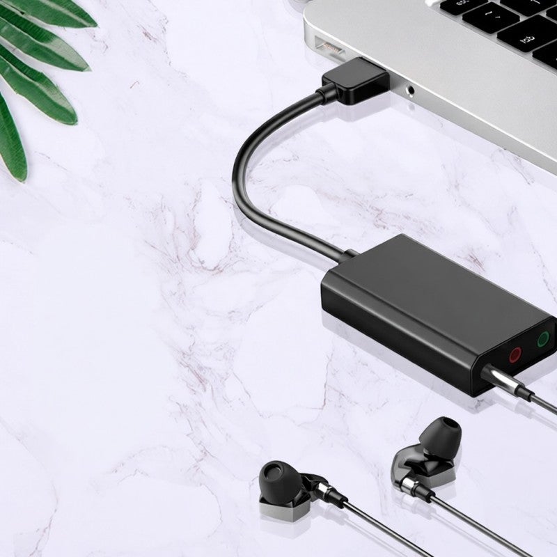 USB Sound Card: Black Plug And Play - Adjustable Volume Audio Control Device For Desktop Computers Laptops Gaming Music Movies - Image 4