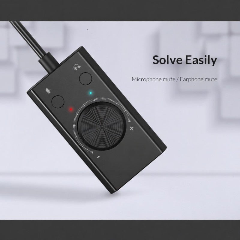 USB Sound Card: Black Plug And Play - Adjustable Volume Audio Control Device For Desktop Computers Laptops Gaming Music Movies - Image 5
