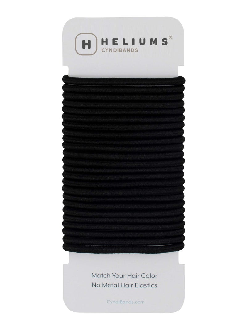 Cyndibands Elastic Hair Ties â€“ Black - No Damage 4mm Ponytail Holders for Women & Kids, 24-Pack Hair Elastics in Neutral Colors - Image 1
