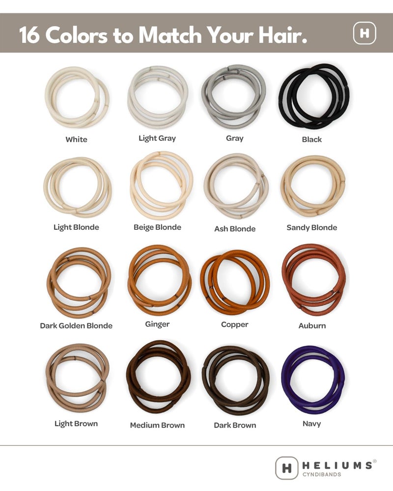 Cyndibands Elastic Hair Ties â€“ Black - No Damage 4mm Ponytail Holders for Women & Kids, 24-Pack Hair Elastics in Neutral Colors - Image 4
