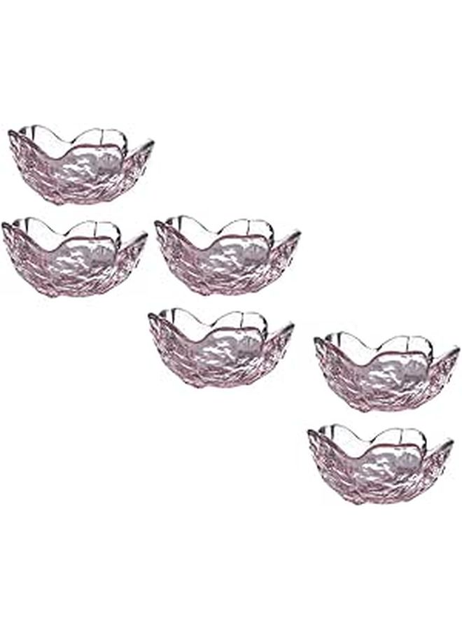 6 Piece Cherry Blossom Glass Sauce Dishes Set Dipping Plates for Soy Sauce Seasoning Dishwasher Safe - Image 1