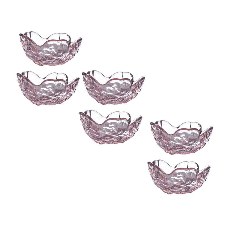 6 Piece Cherry Blossom Glass Sauce Dishes Set Dipping Plates for Soy Sauce Seasoning Dishwasher Safe - Image 2