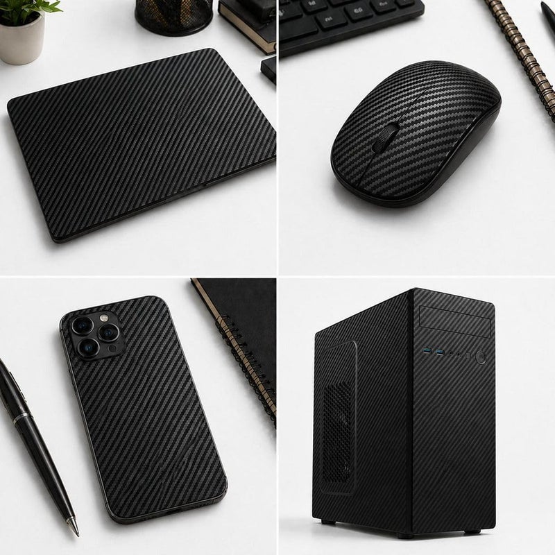 CVANU Self Adhesive Black 5D Carbon Fiber Vinyl Wrap Film Car Wrapping Vinyl Sticker for All Car_12''x24''inch - Image 5