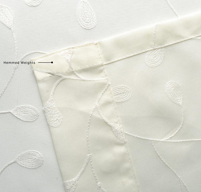 MIUCO Floral Embroidery Semi Sheer Curtains Faux Linen Grommet Curtains for Bedroom 52 x 63 Inch 2 Panels, Off White - Image 5