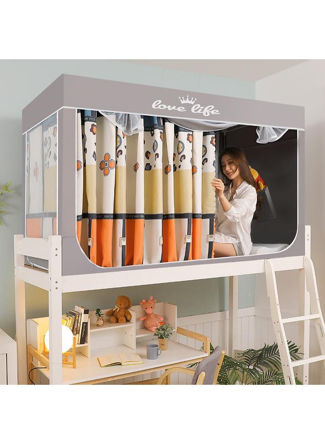73Hours University Dormitory Upper And Lower Bed Curtain Single-person Fully Enclosed Student Shading Bed Curtain Mosquito Net Integrated Bracket Three-door - Image 1