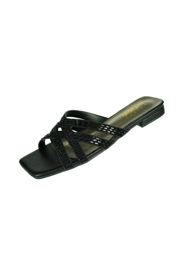 Michelle Morgan 092-2679 Michelle Morgan Ladies Sliders 313RJ369 Black