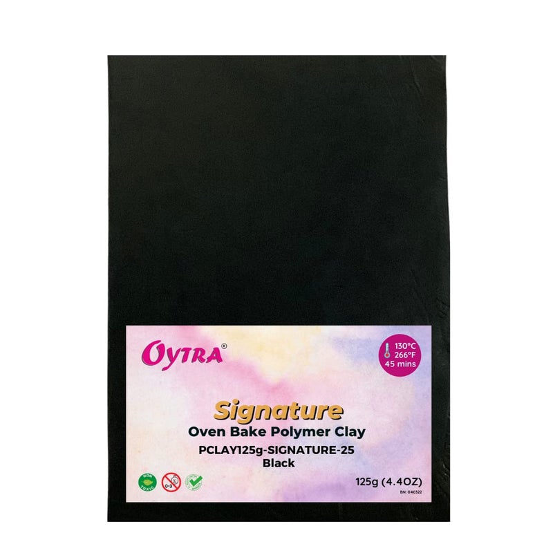 Oytra Oytra Polymer Clay 125 Grams Signature for Jewellery Earrings Making Oven Bake (Black)  - Image 1