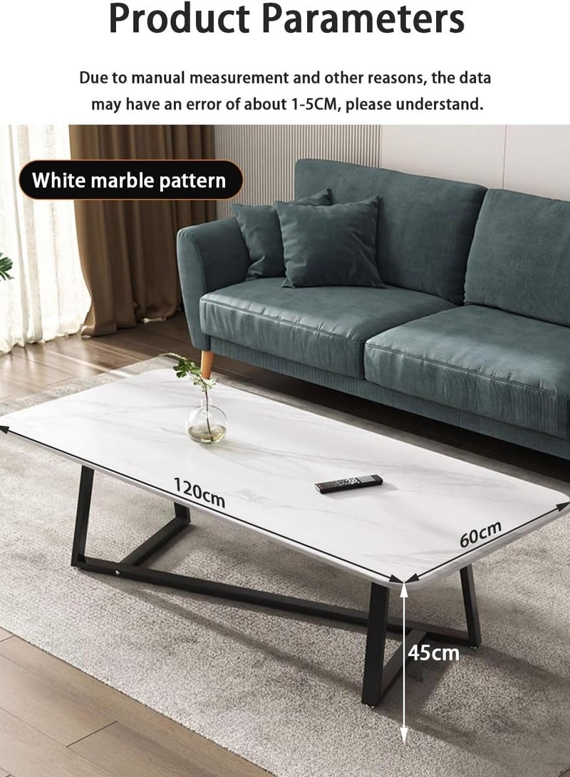 Jorunb Coffee Table Large Capacity Table Storage Simple Living Room Table Modern Tea Table Small Unit Square Living Room Simple Small Tea Table Design（imitation white marble） - Image 2