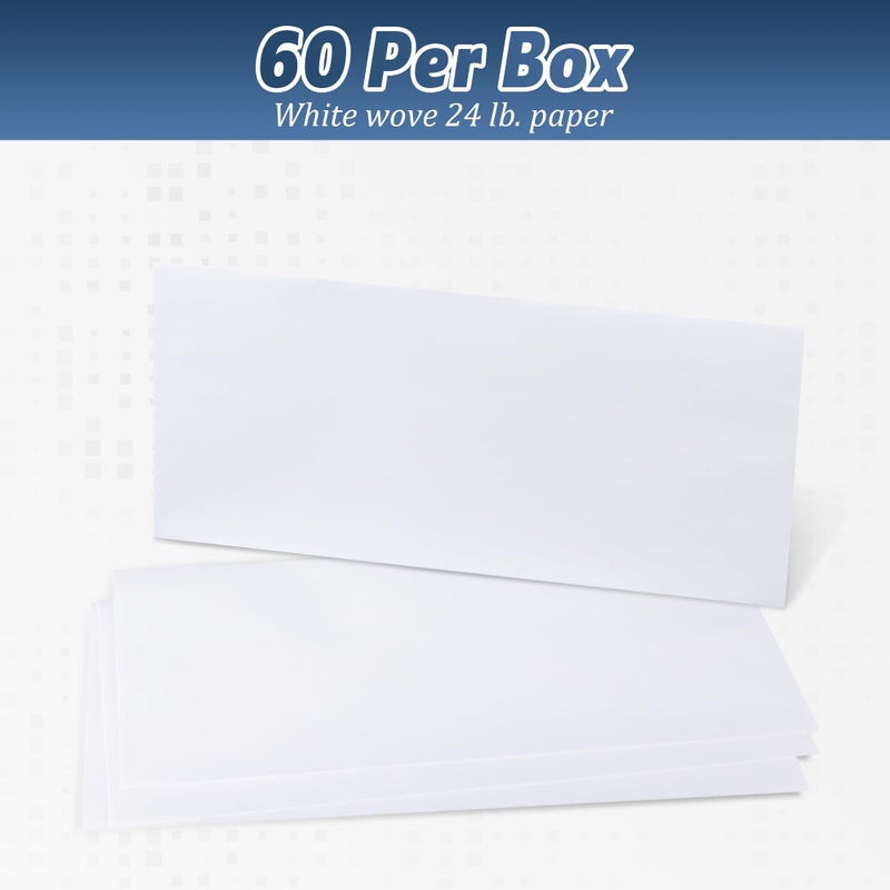 Yeplan 60PCS #10 Envelopes Letter Size Self Seal Business Envelopes No Window Security Mailing Envelopes Size 4-1/8 x 9-1/2 Inch - White 24LB Paper - Image 3