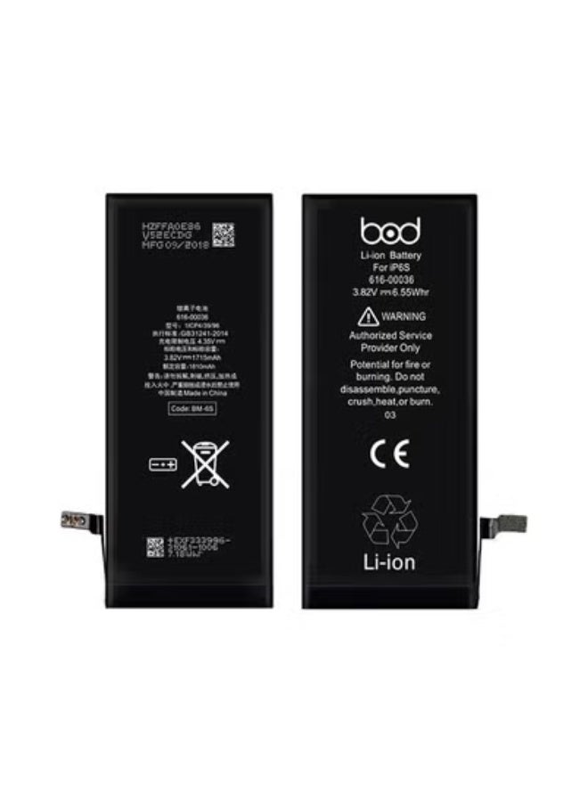 BOD 1715mAh Replacement Battery for iPhone 6S Black – High-Capacity Rechargeable Lithium Polymer Battery Cell – Compatible with A1633 A1688 A1700 – Long Battery Life with Safe, Easy DIY Installation Kit – Fast Charging and Durable - Image 2