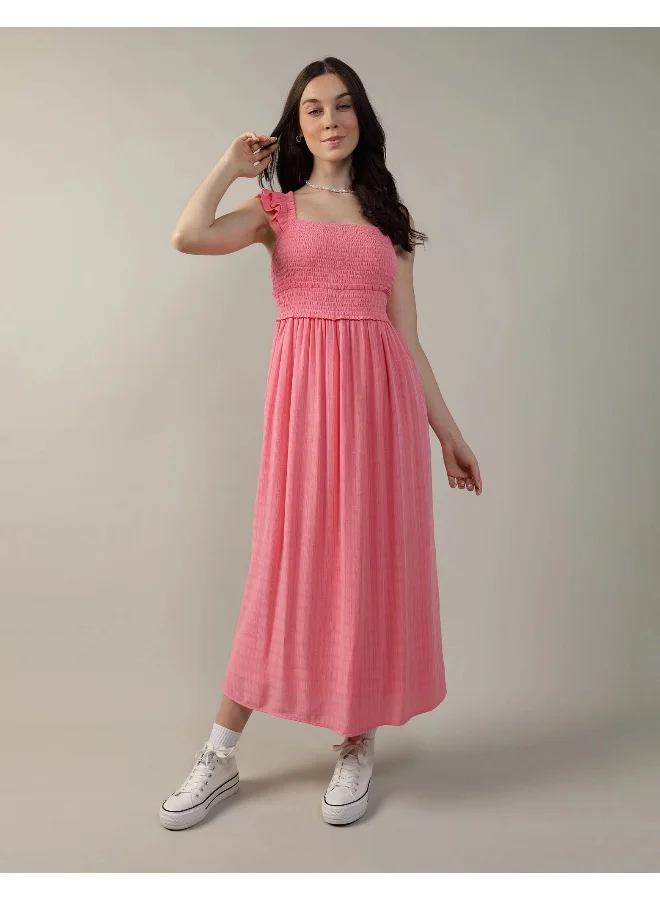 American Eagle AE Smocked Flutter Sleeve Midi Dress