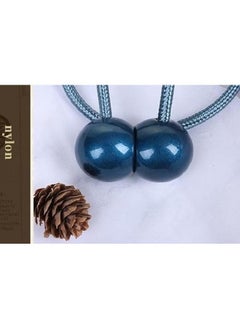 Generic Curtain Magnetic Straps Balls Tiebacks, 1 Pair, No Punching No Installation - Curtain Binding Rope for Decoration (Dark Green)  - Image 3