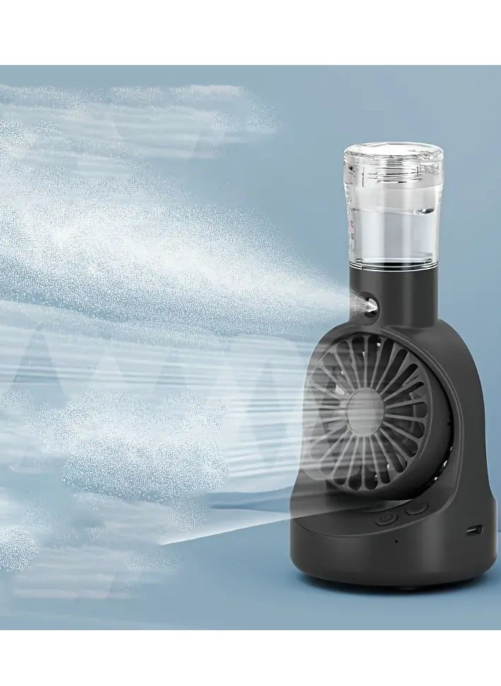 MOCOM Handheld Fan With Mist – Portable USB Spray Fan & Humidifier | Outdoor Cooler with Adjustable Wind Speeds for Camping, Travel, Office, and Home Use  - Image 1