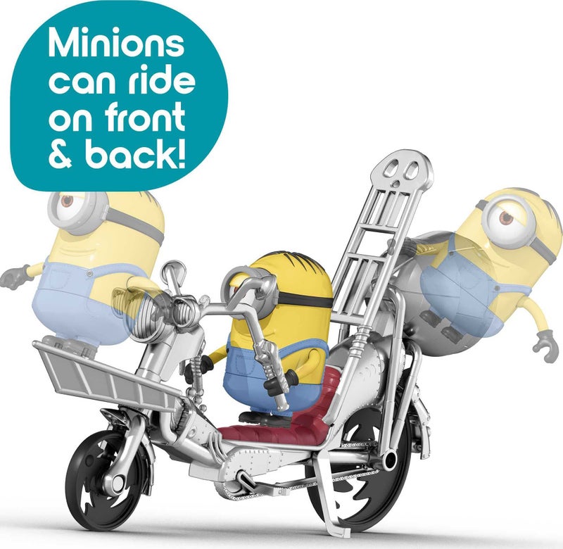 Minions The Rise of Gru Movie Moments Pedal Power Gru Approx 4in10cm Action Figure Interactive Toy with Articulation  Movie Scene Accessories Great Gift for 4 Years  Older Minion Fans - Image 4