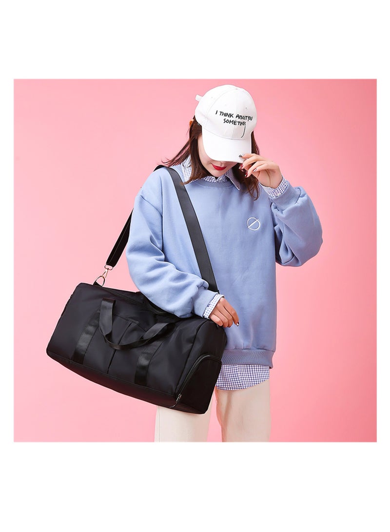 نوفولان NOVOLAN حقيبة رياضية للصالة الرياضية مع أحذية، حقيبة دافل مع حجرة للأحذية، جيوب متعددة للفصل الرطب والجاف، غطاء خاص للأحذية، حقيبة رياضية ذات سعة كبيرة للرجال والنساء (أسود) - Image 2