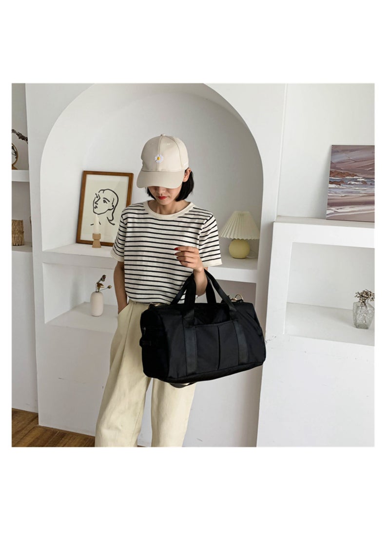 نوفولان NOVOLAN حقيبة رياضية للصالة الرياضية مع أحذية، حقيبة دافل مع حجرة للأحذية، جيوب متعددة للفصل الرطب والجاف، غطاء خاص للأحذية، حقيبة رياضية ذات سعة كبيرة للرجال والنساء (أسود) - Image 3