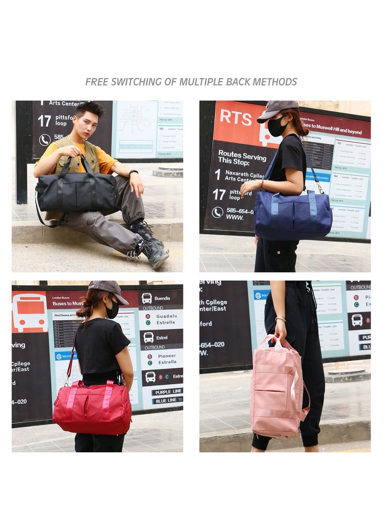 نوفولان NOVOLAN حقيبة رياضية للصالة الرياضية مع أحذية، حقيبة دافل مع حجرة للأحذية، جيوب متعددة للفصل الرطب والجاف، غطاء خاص للأحذية، حقيبة رياضية ذات سعة كبيرة للرجال والنساء (أسود) - Image 5