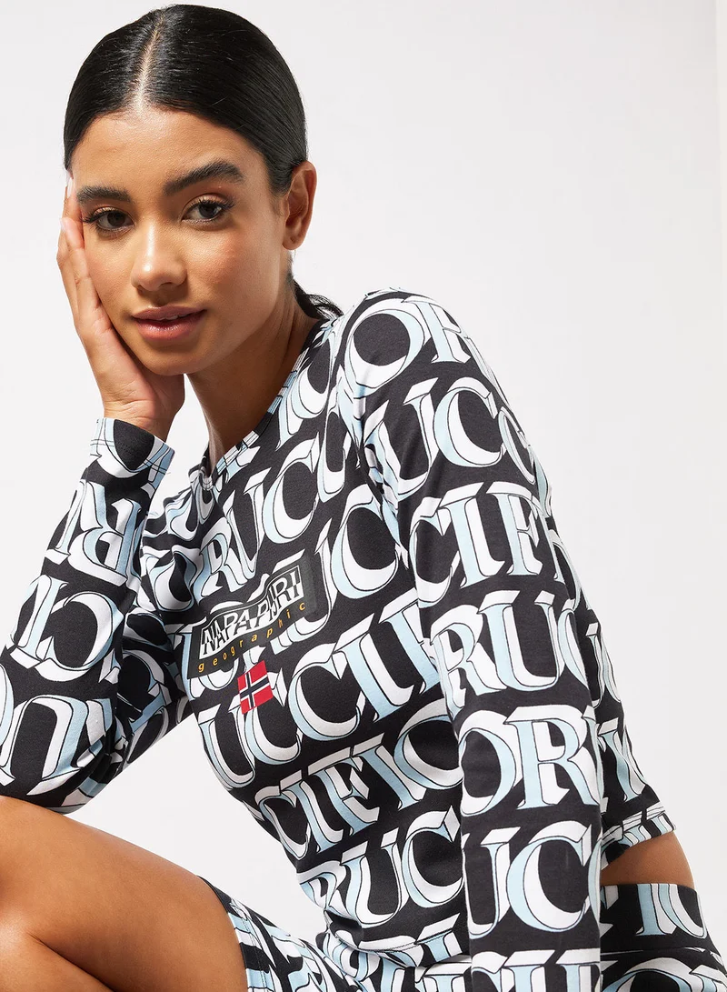 NAPAPIJRI x FIORUCCI All-Over Print Crop T-Shirt