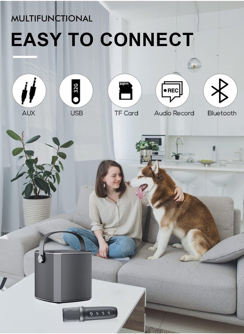 JAJEEK Karaoke Machine with UHF Wireless Microphones for Adults & Kids | Portable Bluetooth PA Speaker System | Supports Vocal Cut for Home Parties, Meetings, Weddings | Rechargeable, Loud Sound, and LED Light Effects | Perfect for Celebrations & Events - Image 3