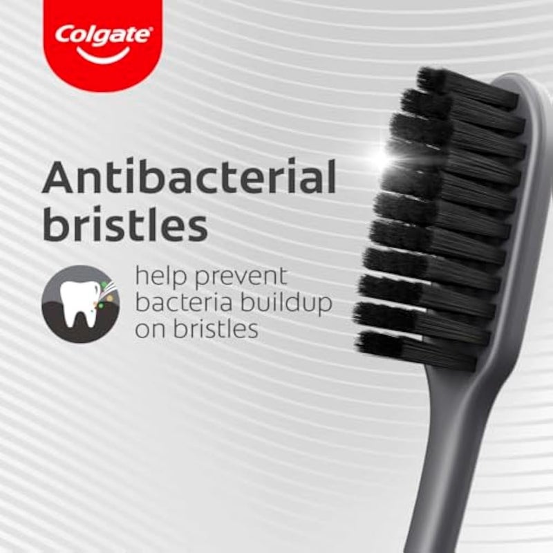 Colgate Slim & Soft Charcoal Toothbrush Value Pack 2 Pieces - Assorted Colors Manual Adult - Image 4