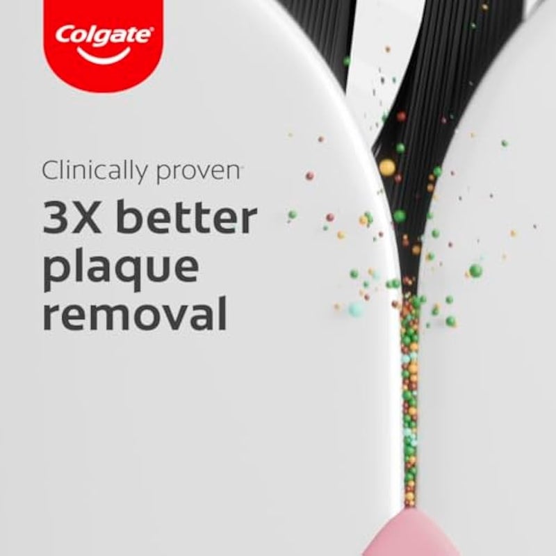 Colgate Slim & Soft Charcoal Toothbrush Value Pack 2 Pieces - Assorted Colors Manual Adult - Image 2