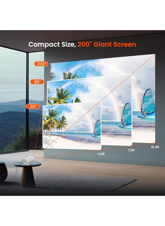 Mini Portable Projector – 1080P HD, Two-Way Bluetooth 5.2, Multi-Angle Projection, 180° Rotatable Mount, Auto Keystone Correction, Long Lens Life – Smart Home and Outdoor Projector - Image 4
