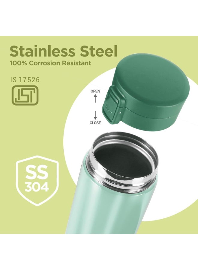 MILTON Thermosteel Vacuum Insulated Stainless Steel Coffee Mug Travel with Strainer, ISI Certified, Hot & Cold, Anti Skid Bottom, Spill Proof and Rustproof, 300 ml, Light Green - Image 3