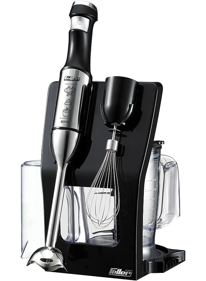 IAF Germany 800W 3-in-1 Immersion Hand Blender, Single-button Smart Speed Control, 1.2L Chopper Bowl, Whisk, 800ml beaker, Chic Holding Stand, BPA Free, HB800, 2Y Guarantee-UAE Version - Image 1