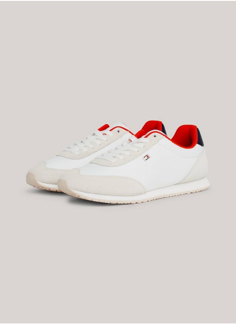 TOMMY HILFIGER - Women's Heritage Suede Flag Runner Trainers -  Suede upper, Blue - Image 1