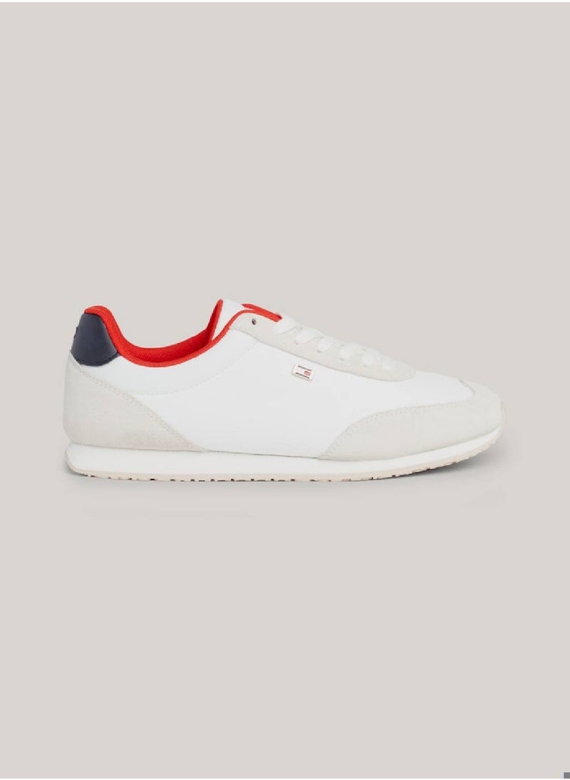TOMMY HILFIGER - Women's Heritage Suede Flag Runner Trainers -  Suede upper, Blue - Image 1