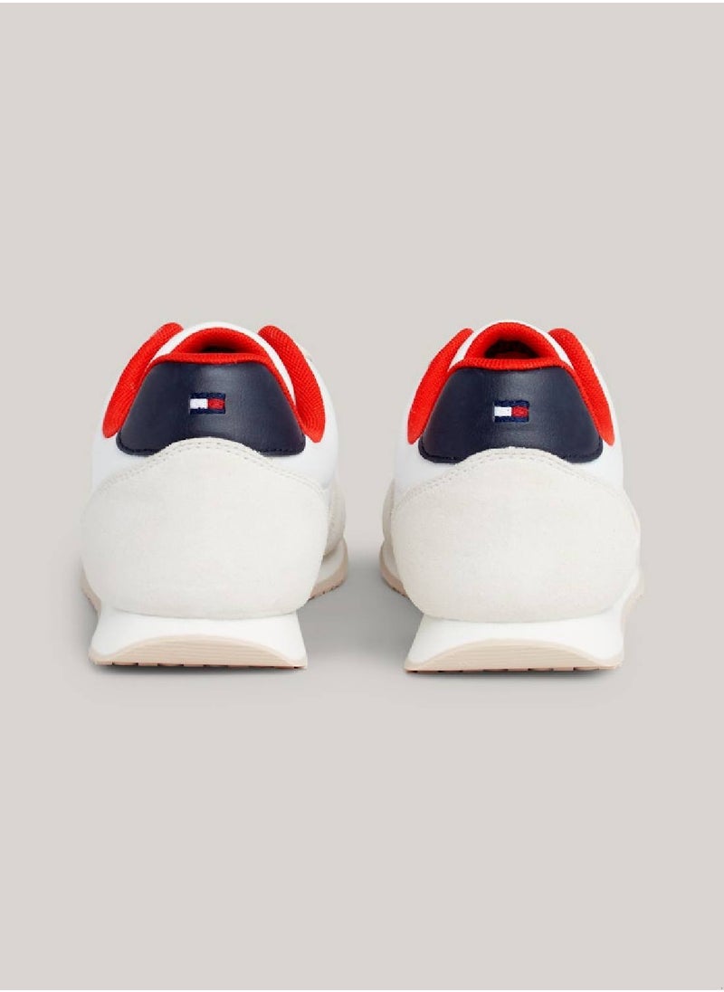 TOMMY HILFIGER - Women's Heritage Suede Flag Runner Trainers -  Suede upper, Blue - Image 1