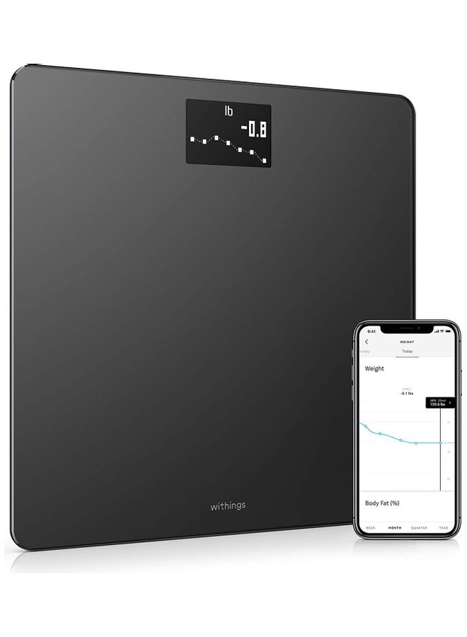 Withings ميزان ذكي رقمي مع واي فاي من ويذينغز مع مزامنة تلقائية مع تطبيق الهاتف الذكي، مؤشر كتلة الجسم، مناسب لعدة مستخدمين، مع متتبع الحمل ووضع الطفل - Image 1