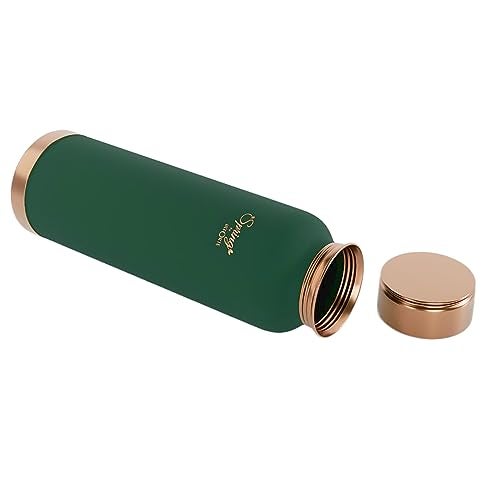 La' Forte Pure Copper Water Bottle with Leak Proof Lid, Premium Silicone Coating (1000 Ml) Sea Green (Pack of 1) - Image 3
