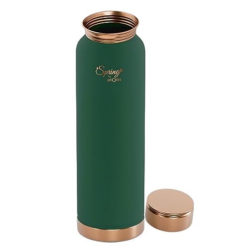 La' Forte Pure Copper Water Bottle with Leak Proof Lid, Premium Silicone Coating (1000 Ml) Sea Green (Pack of 1) - Image 2