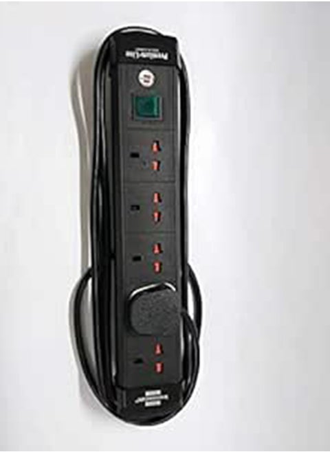 German Extension Socket (5way  Black)