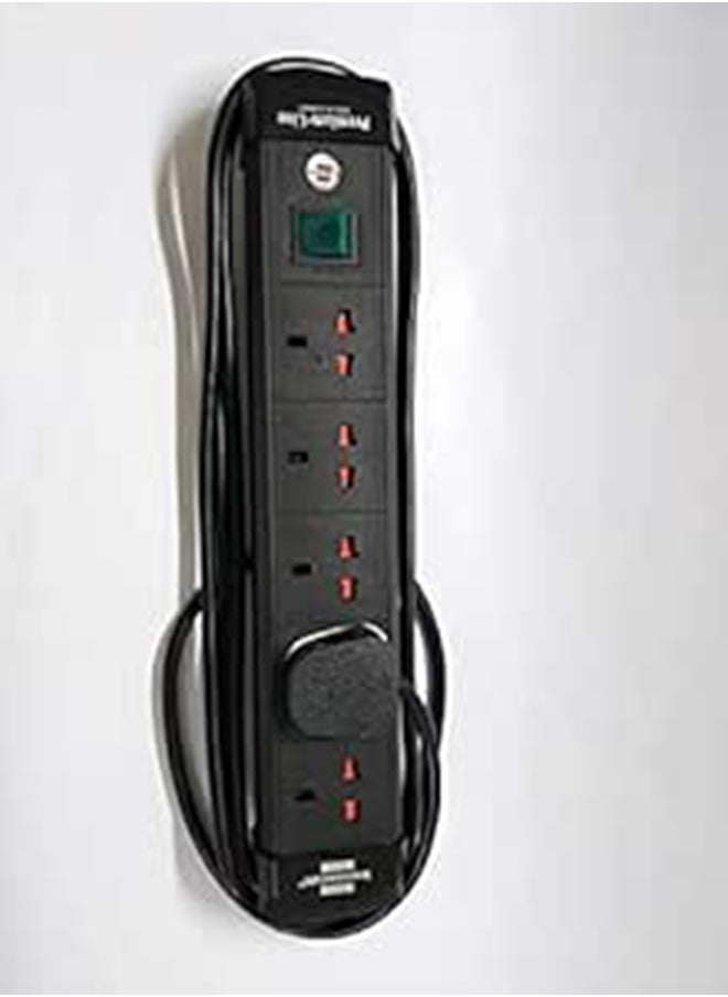Brennenstuhl German Extension Socket (5way  Black) 