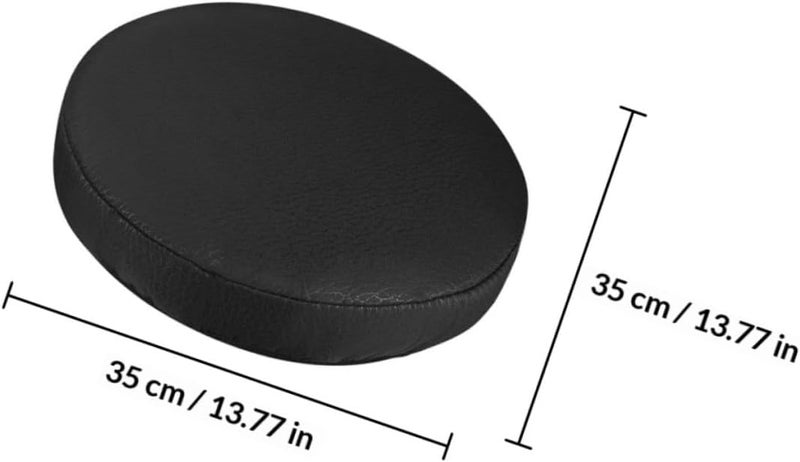 2pcs Elastic Round Stool Cover Chair Cushion Cover Stretchy Fabric Seat Protector 35cm Diameter Black for Bar Stools Indoor Use - Image 2