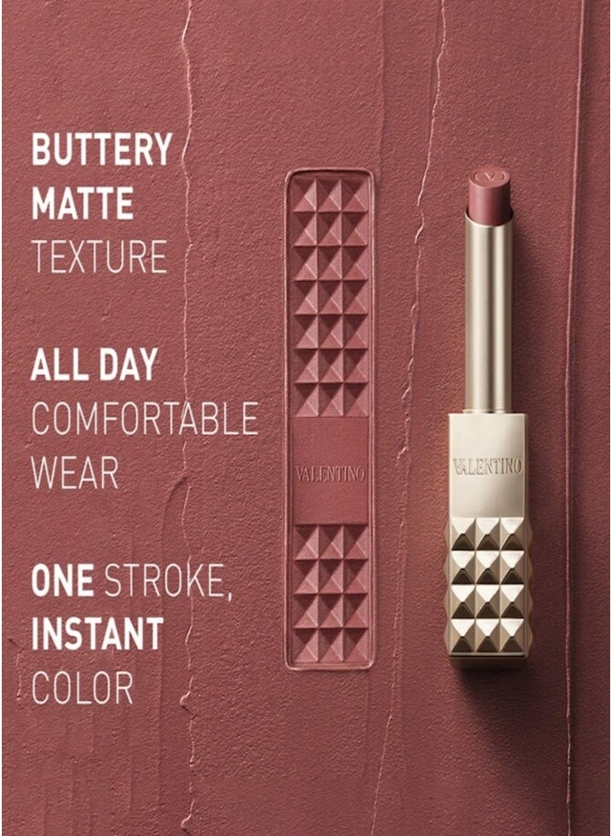 VALENTINO Spike Valentino Buttery Matte Lipstick 28.3g, 105A | Long-Wear Hydrating Matte Lip Color - Image 4