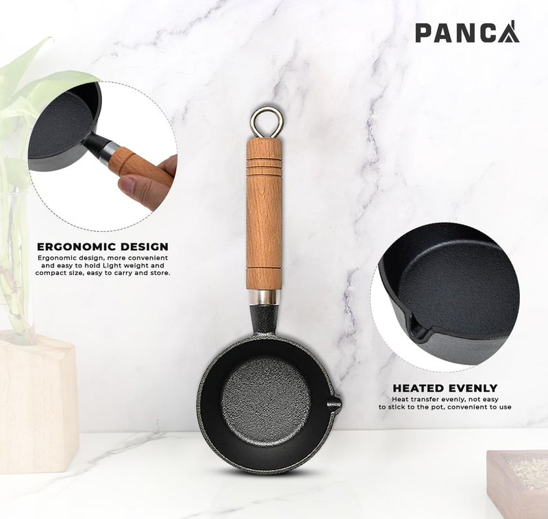 PANCA Cast Iron Tadka Pan | 4 Inch Pre-Seasoned Tempering Pan for Dal & Spices | Gas & Stove-Friendly, 450g Heavy Duty Vaghar/Chounk Pan | 100% Toxin-Free Naturally (Square) - Image 5