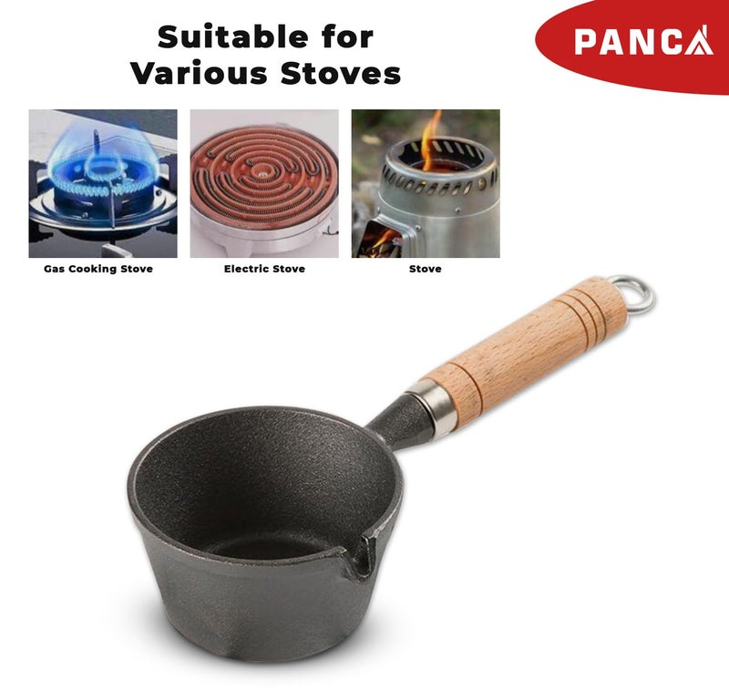 PANCA Cast Iron Tadka Pan | 4 Inch Pre-Seasoned Tempering Pan for Dal & Spices | Gas & Stove-Friendly, 450g Heavy Duty Vaghar/Chounk Pan | 100% Toxin-Free Naturally (Square) - Image 4